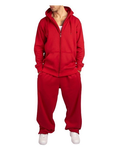 Townz Zip Red Plain Hoody