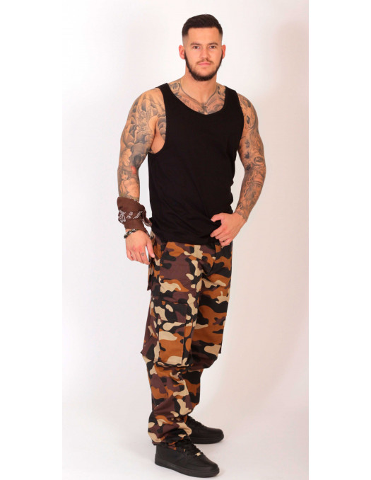 Access Apparel Camo Cargo Pants Brown
