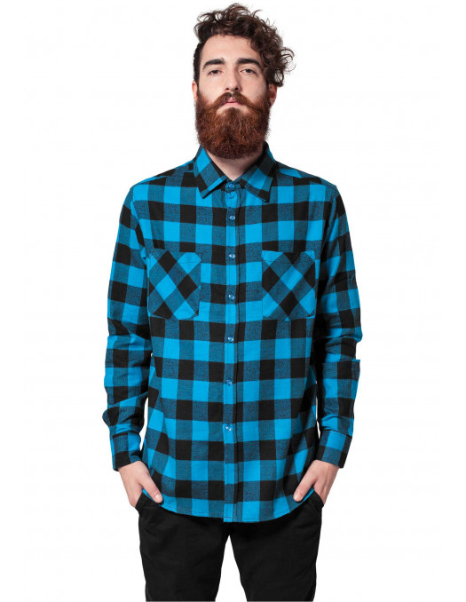Checked Flanell Shirt Black Turquis