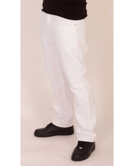 Biker Twill Pants White