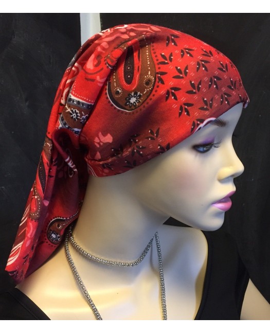 Multi Scarf TubeBandana Paisley Red