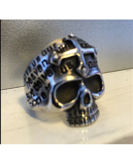 Cross Demon Skull Ring