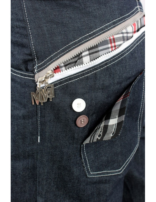 Zip Arc White Check Raw Denim Jeans