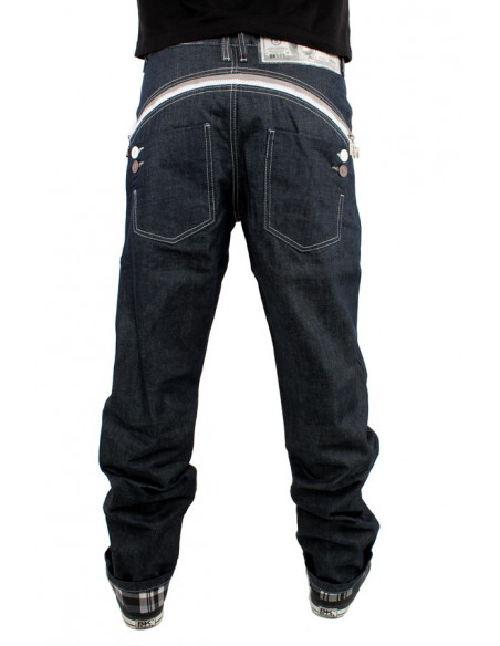 Zip Arc White Check Raw Denim Jeans