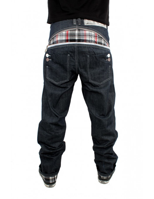 Zip Arc White Check Raw Denim Jeans