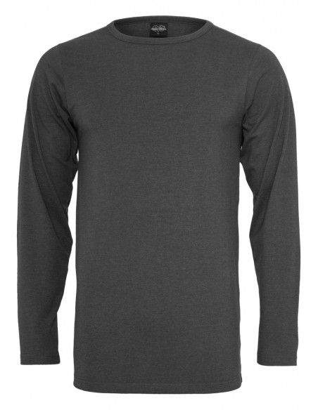 Fitted Stretch L/S Tee Charcoal