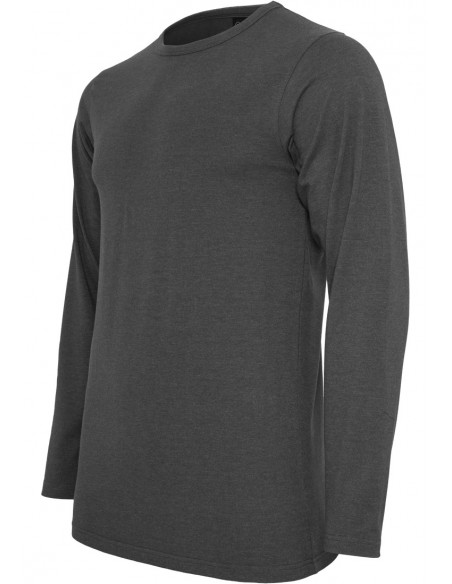 Fitted Stretch L/S Tee Charcoal