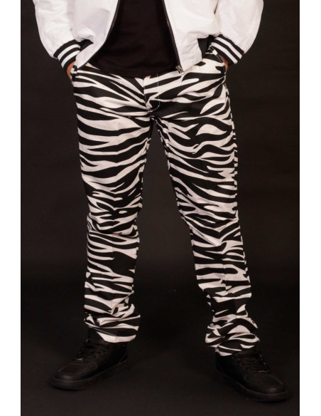 Animal Chino Pants Zebra White