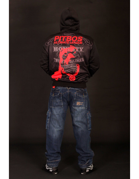 Pitbos Ultimate League Zip Hoodie BlackNRed