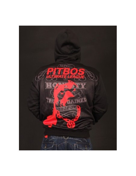 Pitbos Ultimate League Zip Hoodie BlackNRed