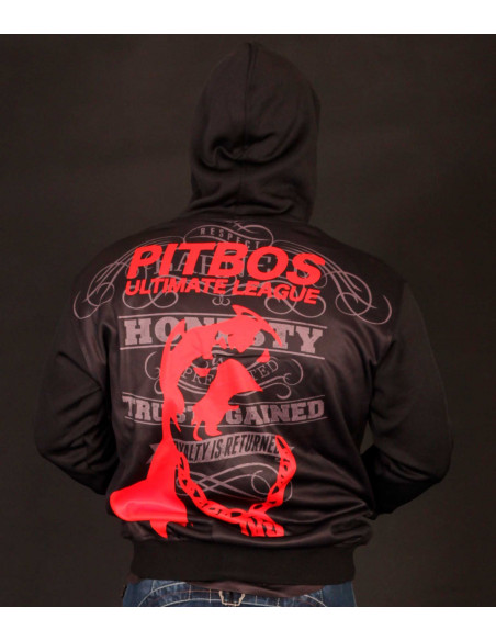 Pitbos Ultimate League Zip Hoodie BlackNRed