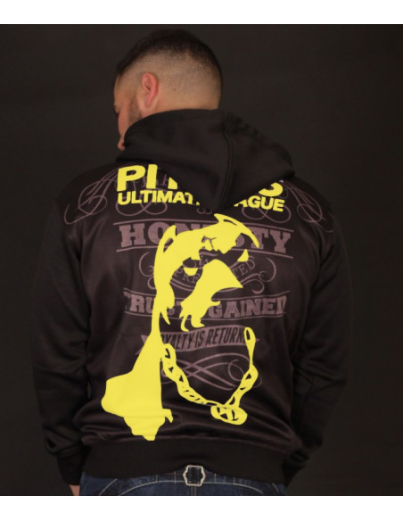 Pitbos Ultimate League Zip Hoodie BlackNYellow