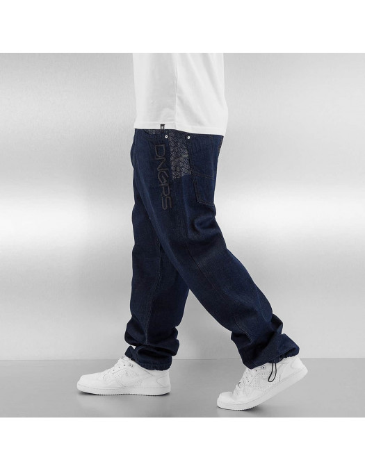DNGRS Logo Baggy Jeans Rinse Indigo