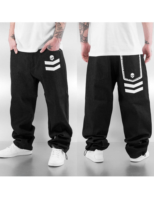DNGRS Skull Baggy Jeans Black