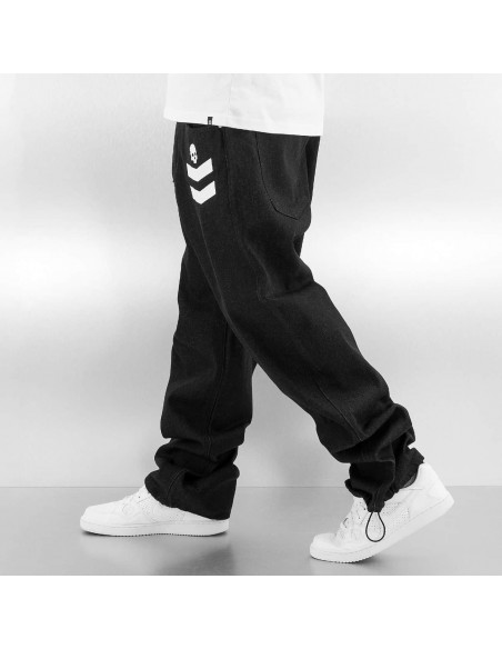 DNGRS Skull Baggy Jeans Black