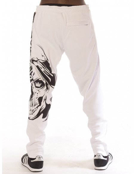 BSAT Panther Track Pants Smokin Skull White