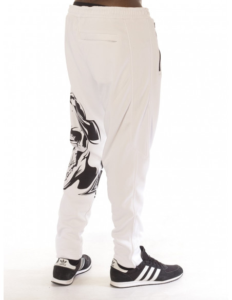 BSAT Panther Track Pants Smokin Skull White