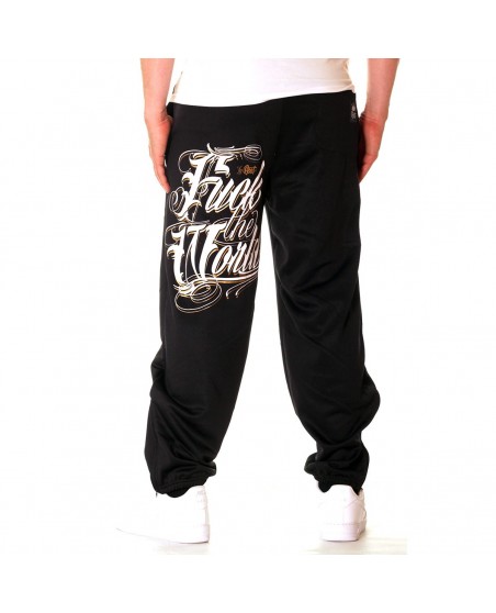 BSAT Fuck The World Sweatpants Black/White/Gold