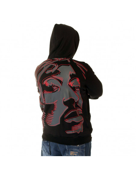BSAT Tupac Art Hoodie Black/Grey/Red