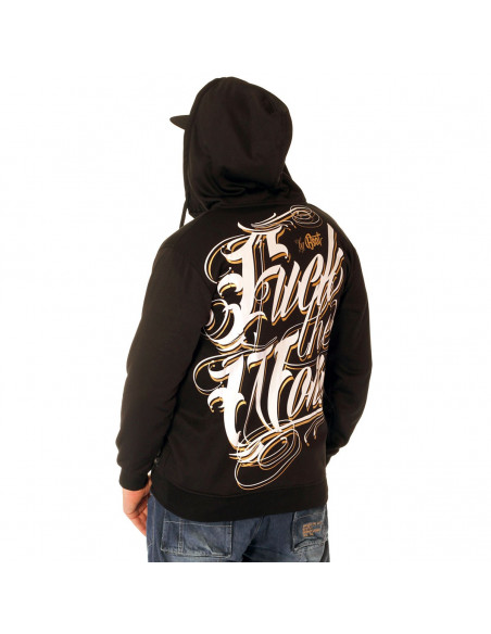 BSAT Fuck The World ZipHoodie Black/White/Gold