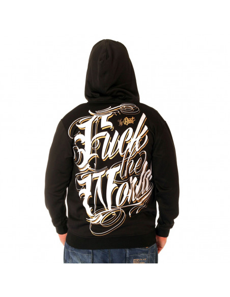 BSAT Fuck The World ZipHoodie Black/White/Gold