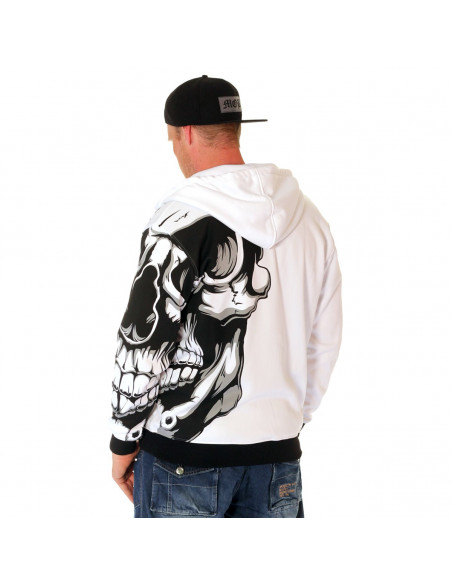 BSAT Crown Skull ZipHoodie White