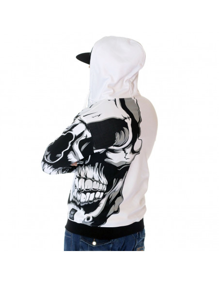 BSAT Crown Skull ZipHoodie White
