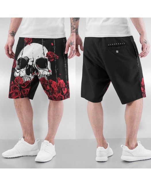 DGNRS Skull Shorts Black/Red/White