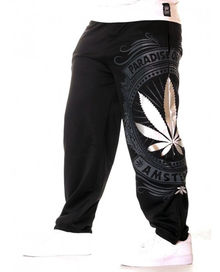 BSAT Silver Weed SweatPants Black//Silver/Grey