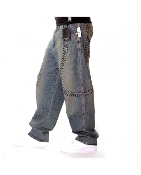 Sean John Premium Baggy Pants Big Blue Stitches