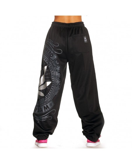 Silver Weed Sweatpants BlackGreyNSilver by BSAT
