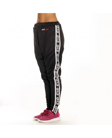 Endurance Track Pants Black with White Stripe by FAT313