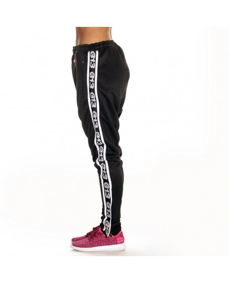Endurance Track Pants Black with White Stripe by FAT313