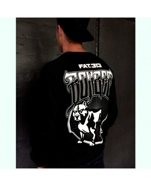 FAT.313 Bomber Dog Crewneck Black