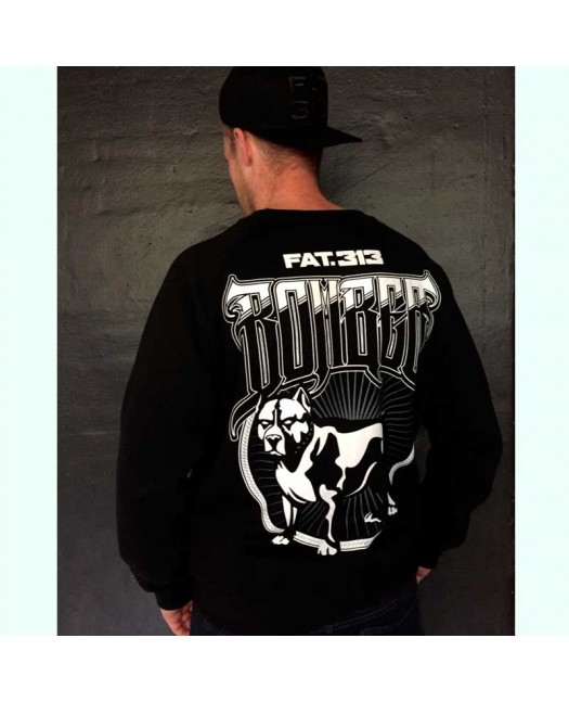 FAT.313 Bomber Dog Crewneck Black