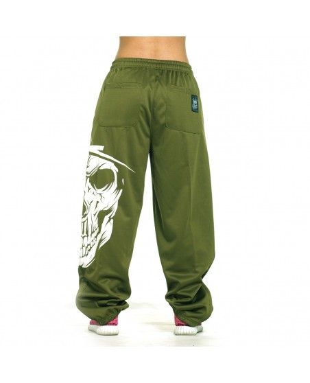 Cali Skull Ladies Sweatpants Olive by BSAT
