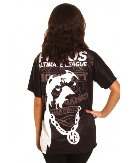 Pitbos Ultimate League female oversize T-Shirt BlackNWhite