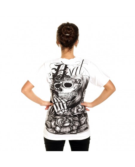 BSAT Praying Skull female T-Shirt White