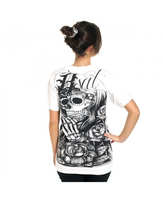 BSAT Praying Skull female T-Shirt White