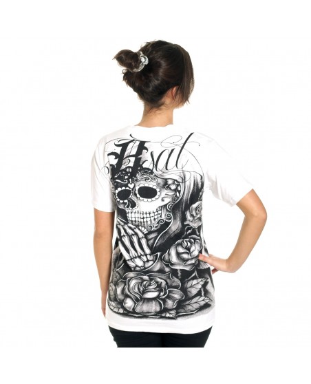 BSAT Praying Skull female T-Shirt White
