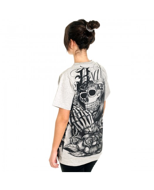 BSAT Praying Skull female T-Shirt Grey