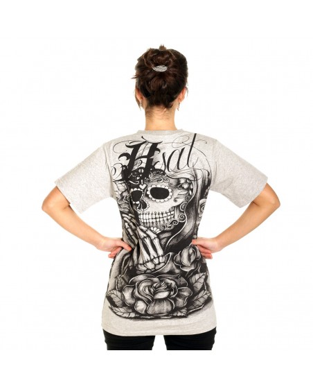 BSAT Praying Skull female T-Shirt Grey
