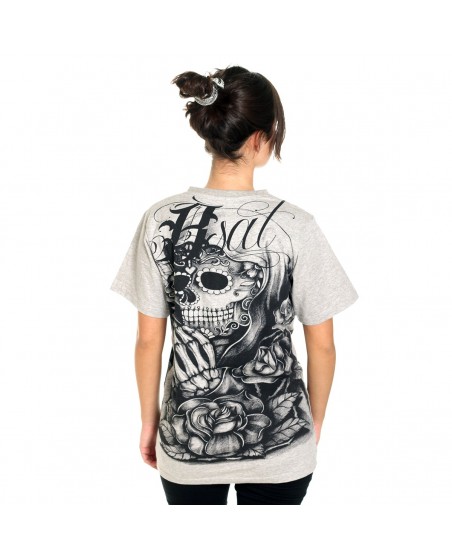 BSAT Praying Skull female T-Shirt Grey