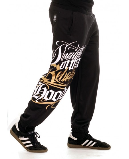 BSAT Rebels Hood Sweatpants Black/WhiteNGold