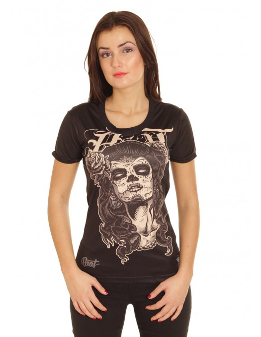 BSAT Skull Chica Tee BlackNBrown