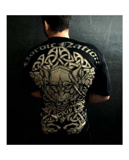Nordic Worlds Wolf Tee BlackNYellow