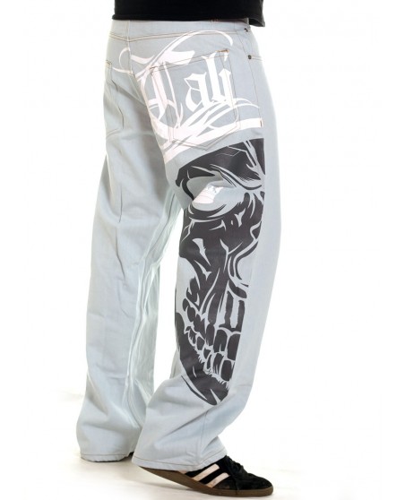 Cali Skull Baggy Jeans Skyblue by BSAT
