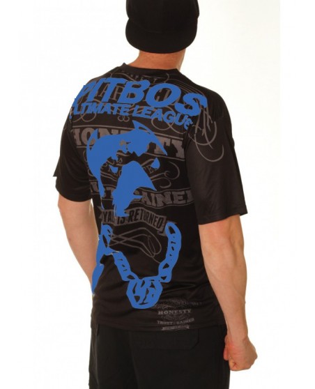 Pitbos Ultimate League Tee Black/BlueGrey Baggy