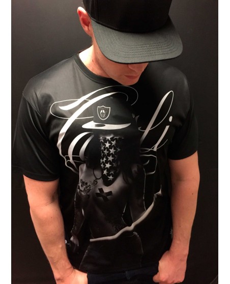 BSAT Baseball Chica Tee Black Baggy