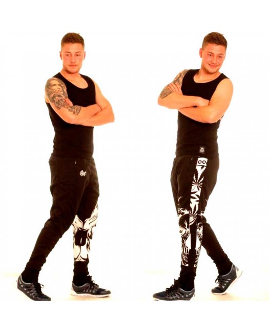 BSAT Smokin Skull Track Pants Black